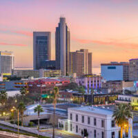 Corpus Christi, Texas, USA Skyline at dusk.