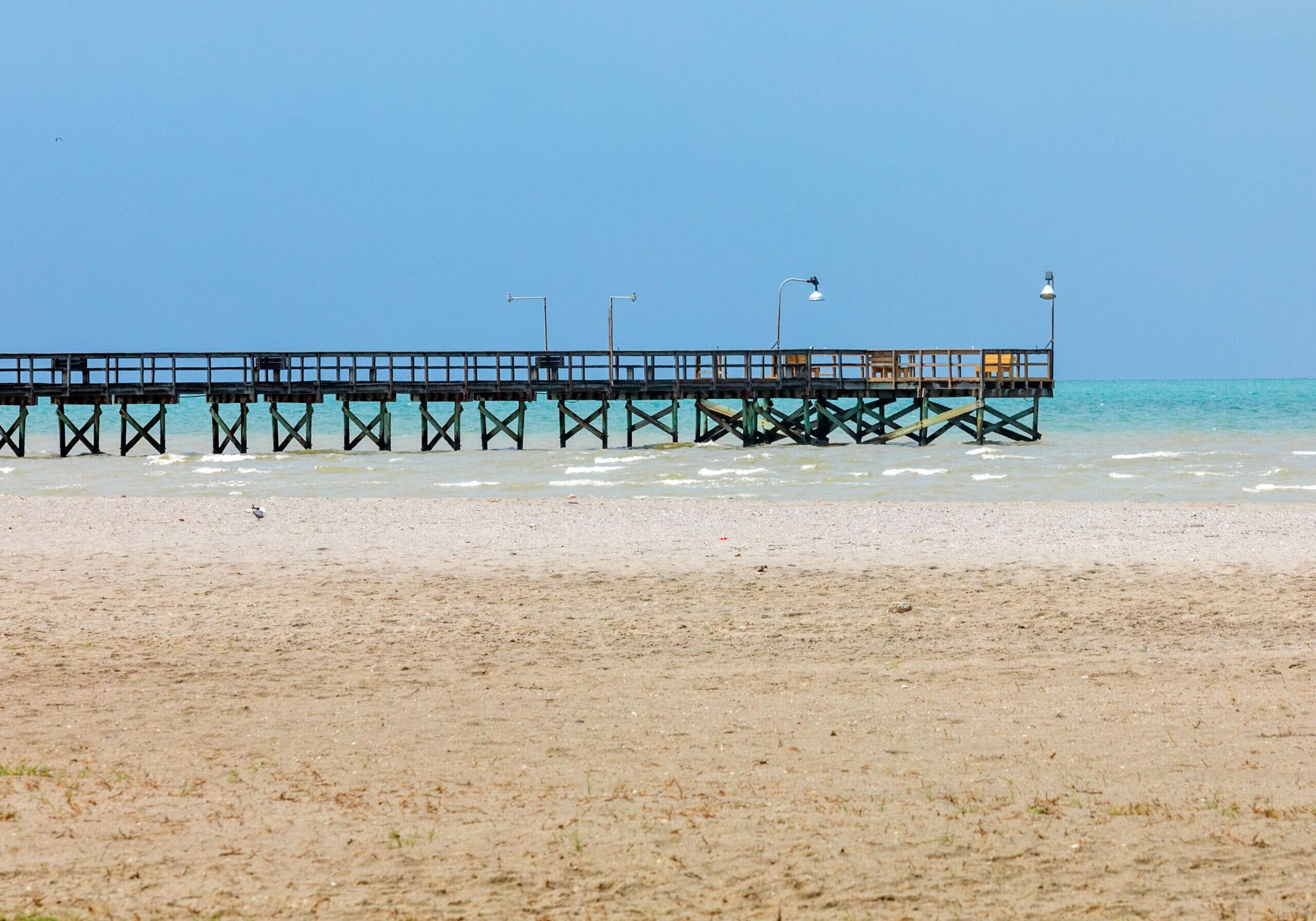 Fishing pier in Port O'Connor Texas. Gulf Of Mexico Fishing pier in Port O'Connor Texas. Gulf Of Mexico