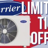 Carrier crossover unit on a blue and red background with Carrier logo and "Limited Time Offer" caption